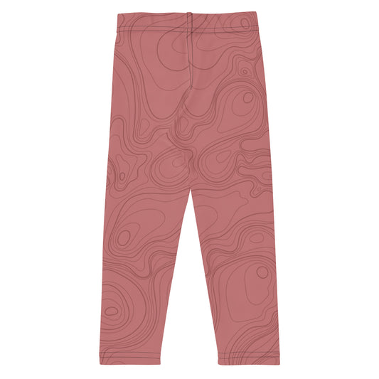 Topographic Map in Rose Kid's Leggings