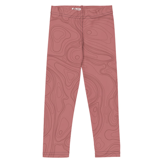 Topographic Map in Rose Kid's Leggings