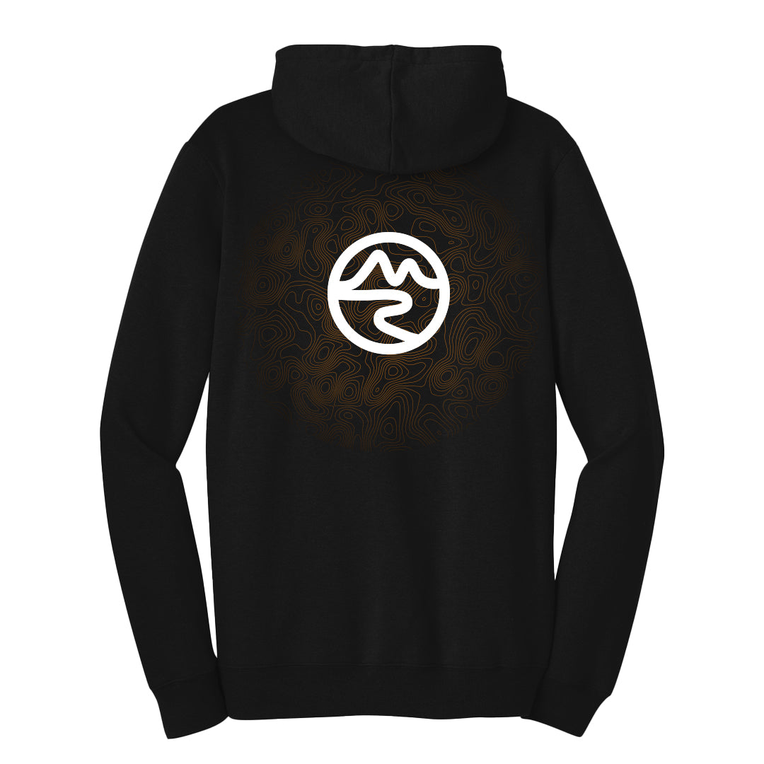 Topographic Map Outdoor Hoodie Sweater by Mtn Flo | Soft Spun Cotton B