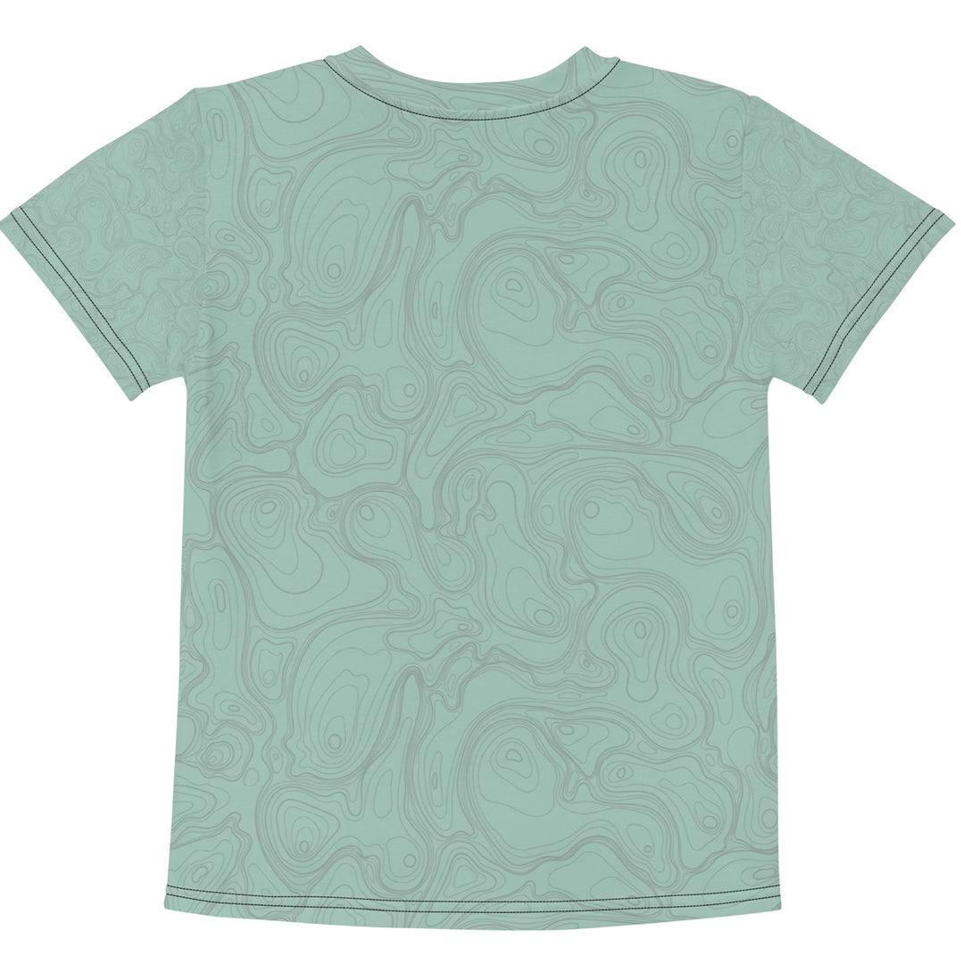 Topographic Map in Mint & Gray Kids Performance Tee