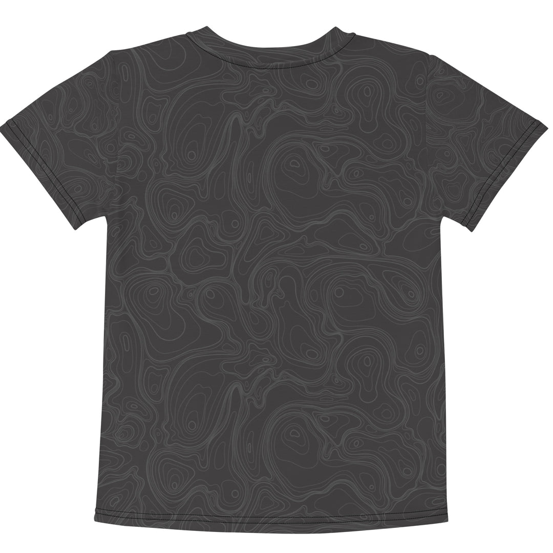 Topographic Map in Charcoal & Gray Kids Performance Tee