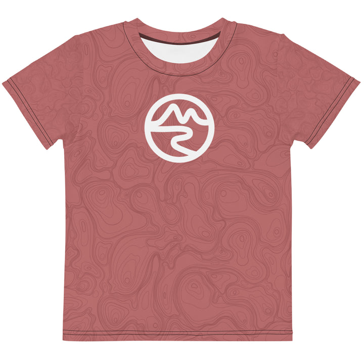 Topographic Map in Rose Kids Performance Tee