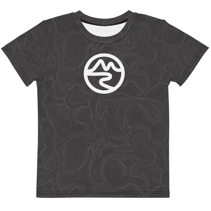 Topographic Map in Charcoal & Gray Kids Performance Tee