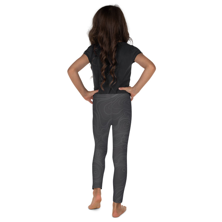 Topographic Map in Charcoal & Gray Kids Leggings