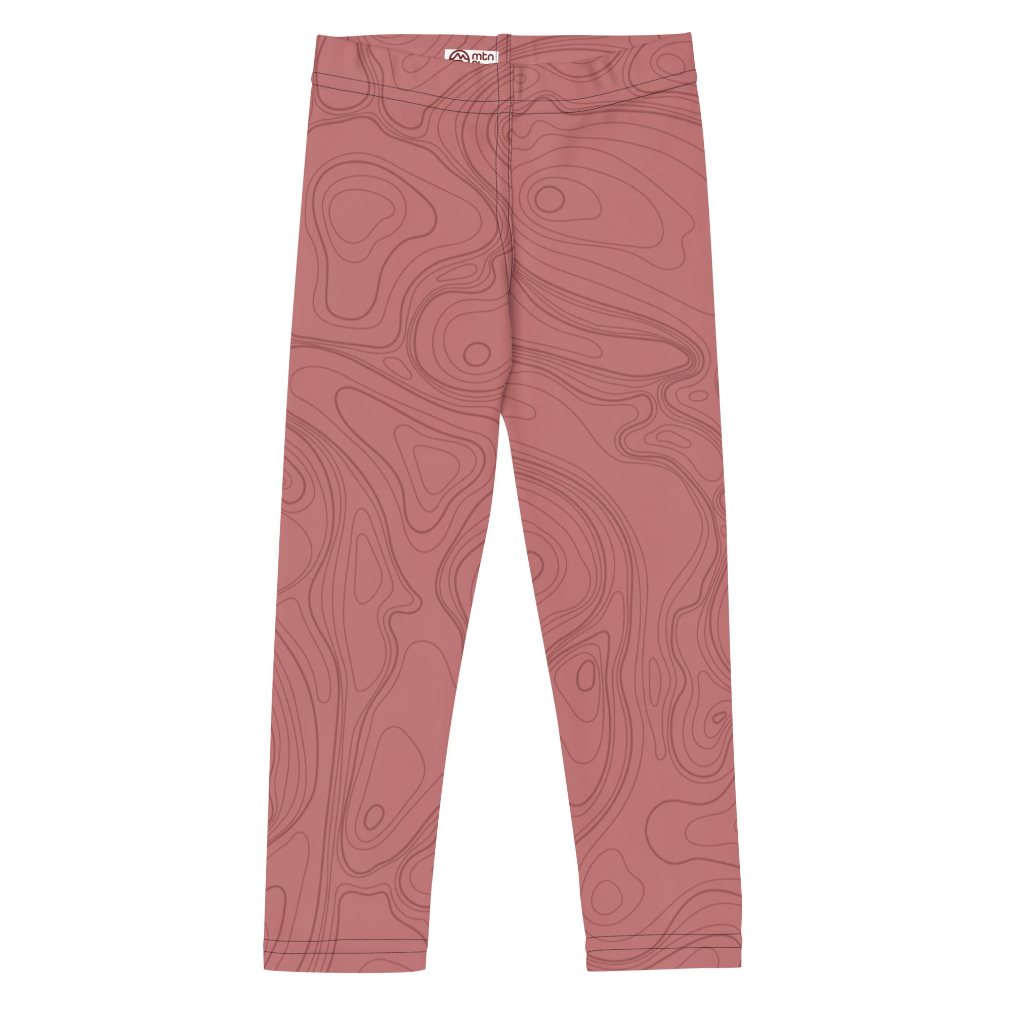 Topographic Map in Rose Kid's Leggings