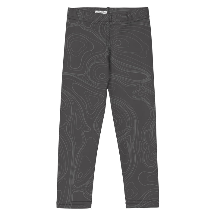 Topographic Map in Charcoal & Gray Kids Leggings