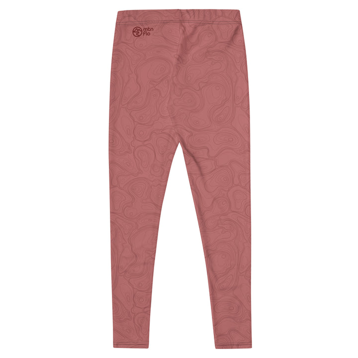 Topographic Map in Rose Leggings by Mtn Flo | Spandex Blend