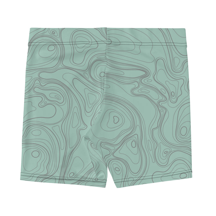 Topographic Map in Mint & Gray Shorts by Mtn Flo | Spandex Blend