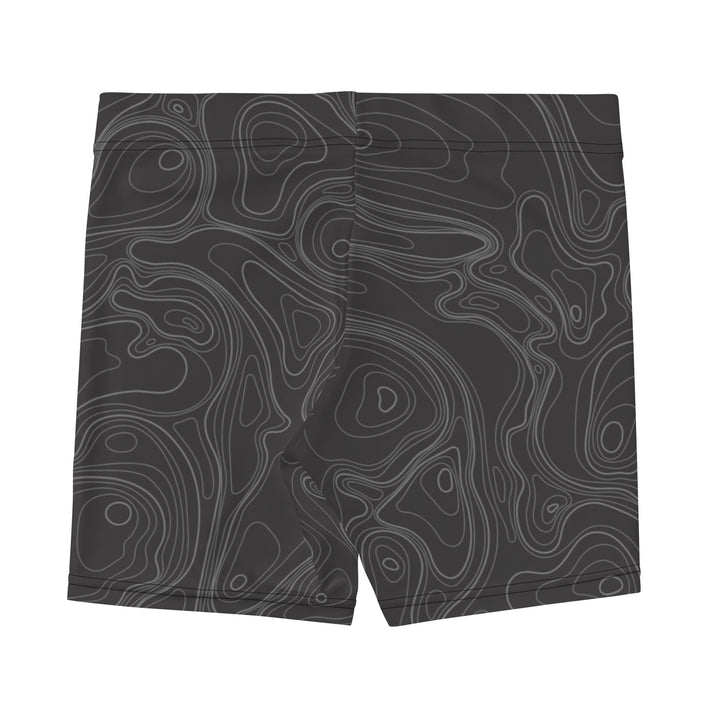 Topographic Map in Charcoal & Gray Shorts by Mtn Flo | Spandex Blend