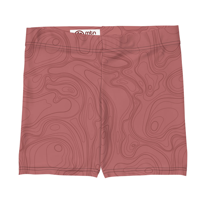 Topographic Map in Rose Shorts by Mtn Flo | Spandex Blend