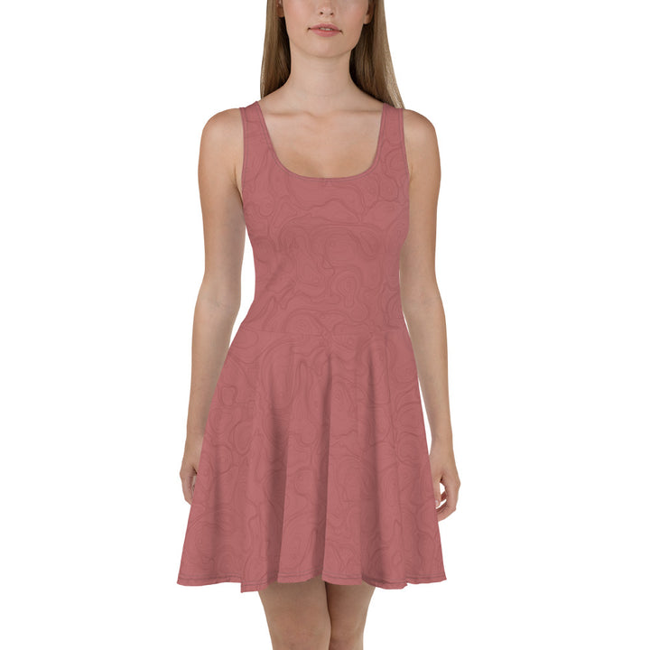 Topographic Map in Rose Skater Dress by Mtn Flo | Spandex Blend