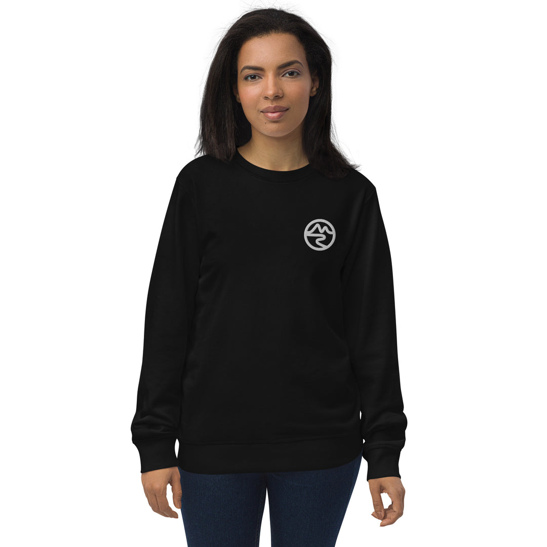 Mountain & River Embroidered Organic Unisex Sweatshirt | Organic Cotton Blend