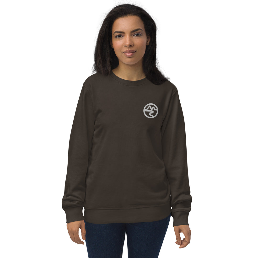 Mountain & River Embroidered Organic Unisex Sweatshirt | Organic Cotton Blend