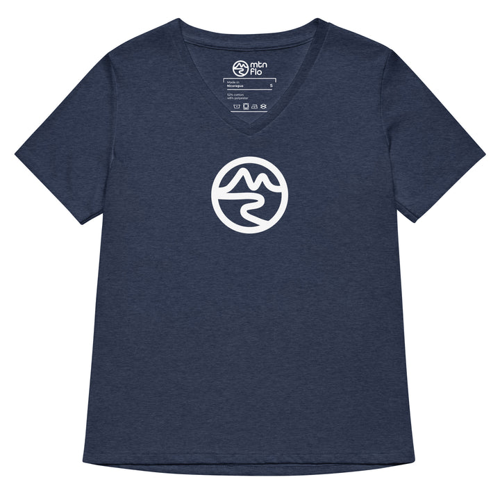 women's v-neck shirt in navy blue