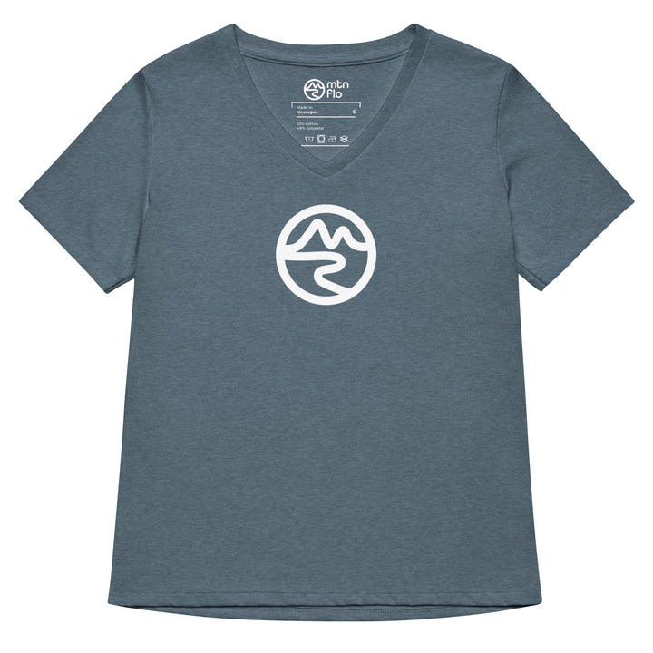 women's v-neck shirt in slate blue